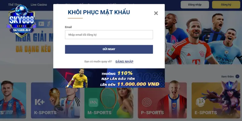 Mẹo khôi phục mật khẩu đăng nhập SKY888 siêu dễ